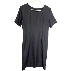 Two Twenty 14 Black Sheath Dress Short Sleeve Scoop Neck Formal Professional
